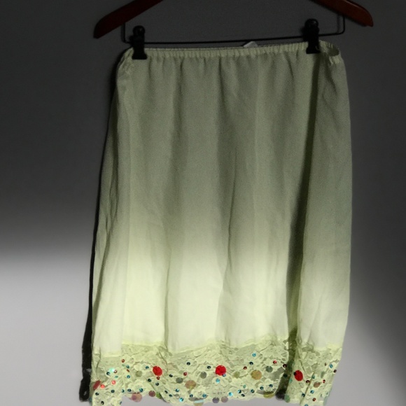 Lapis Silk Skirt with Separate Sequinned Slip SZXL - Picture 4 of 8